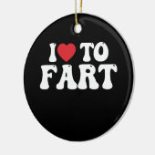 Ik hou van scheten Groovy Keramisch Ornament (Links)