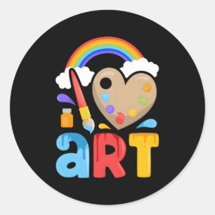 Ik hou van schilder kleurrijk schilderen ronde sticker