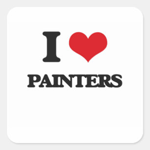 Ik hou van schilders vierkante sticker