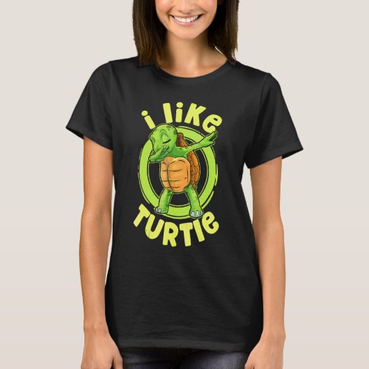 Ik hou van schildpad dab dabbing schildpadden schi t-shirt (Voorkant)