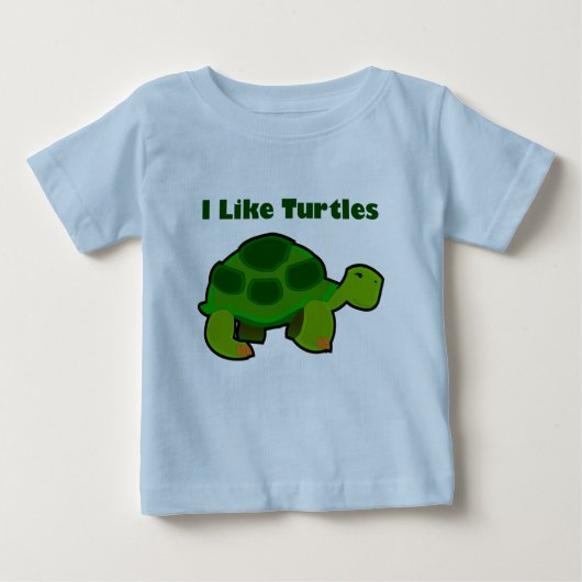 Ik hou van schildpadden - Baby Fine Jersey T-Shirt (Voorkant)