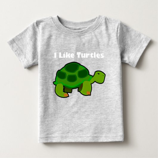 Ik hou van schildpadden - Baby Fine Jersey T-Shirt (Voorkant)