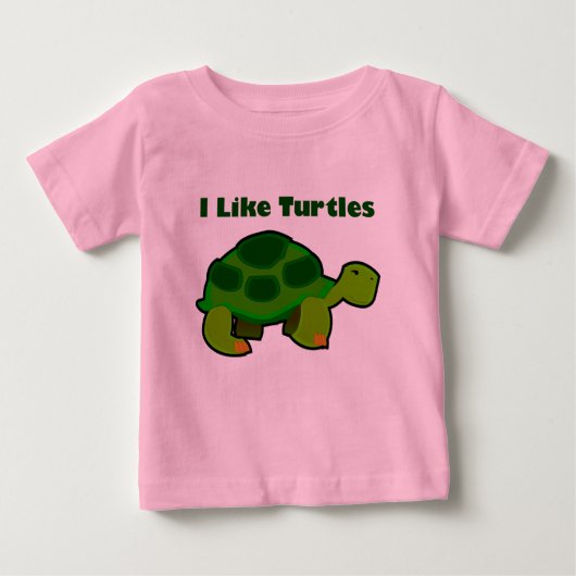 Ik hou van schildpadden - Baby Fine Jersey T-Shirt (Voorkant)