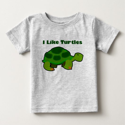 Ik hou van schildpadden - Baby Fine Jersey T-Shirt (Voorkant)