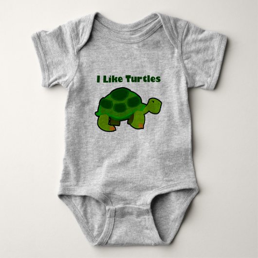 Ik hou van schildpadden - Baby Jersey Bodysuit (Voorkant)