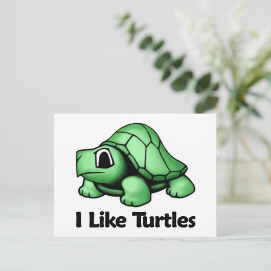 Ik hou van schildpadden briefkaart (Staand voorkant)