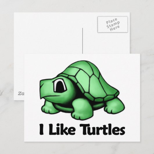 Ik hou van schildpadden briefkaart (Voorkant / Achterkant)