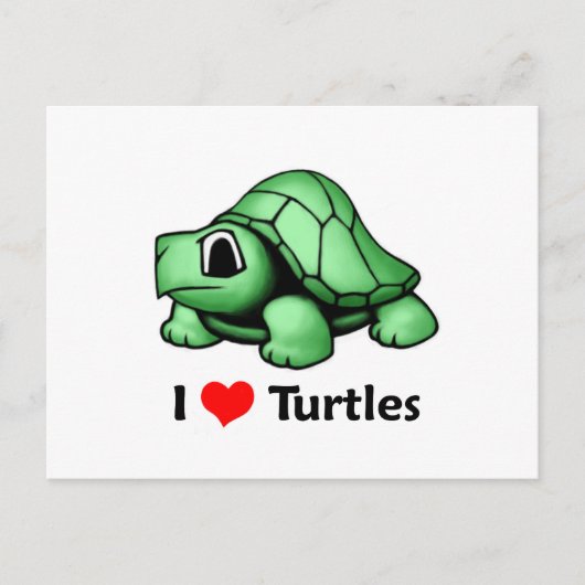Ik hou van schildpadden briefkaart (Voorkant)