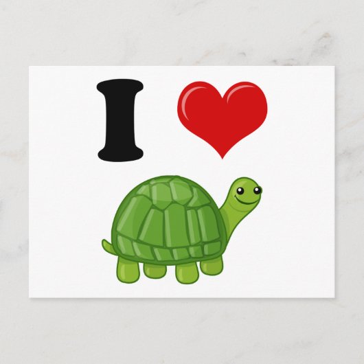 Ik hou van schildpadden briefkaart (Voorkant)