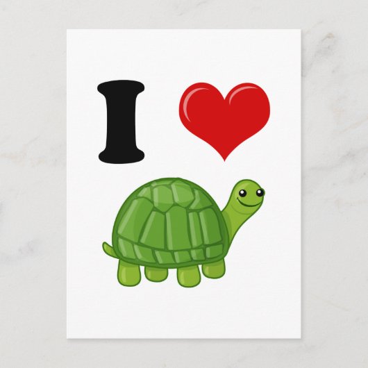 Ik hou van schildpadden briefkaart (Voorkant)