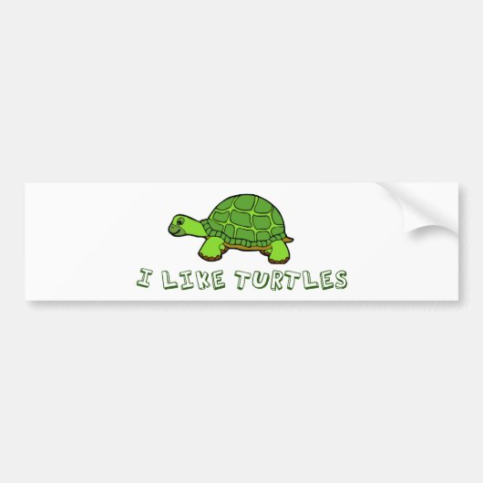 Ik hou van schildpadden bumpersticker (Voorkant)