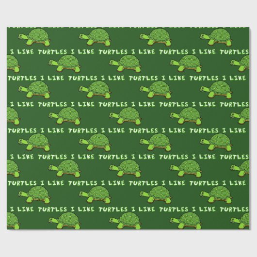 Ik hou van schildpadden cadeaupapier (Vlak)