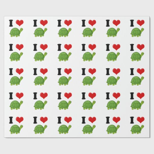 Ik hou van schildpadden cadeaupapier (Vlak)