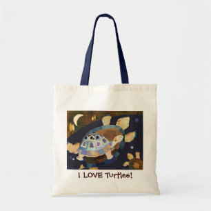 Ik hou van schildpadden! Cute Grocery Tote Bag