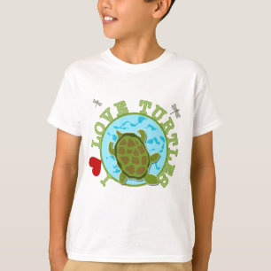 Ik hou van schildpadden en rots t-shirt