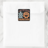 Ik hou van schildpadden en techniek vierkante sticker (Tas)