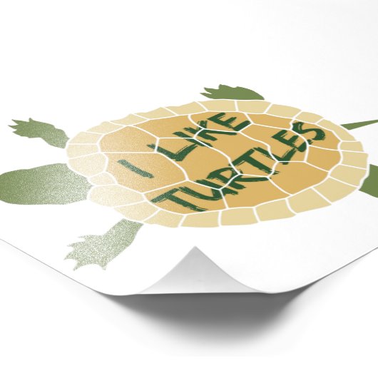 Ik hou van schildpadden foto afdruk (Hoek)