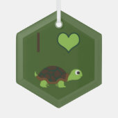 Ik hou van schildpadden glas ornament (Voorkant)