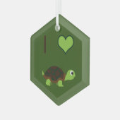 Ik hou van schildpadden glas ornament (Voorkant links)