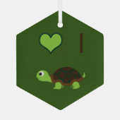 Ik hou van schildpadden glas ornament (Achterkant)