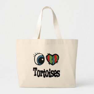 Ik hou van schildpadden grote tote bag