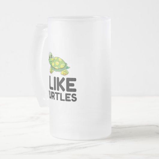 Ik hou van schildpadden matglas bierpul (Voorkant links)