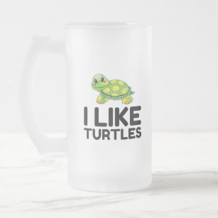 Ik hou van schildpadden matglas bierpul
