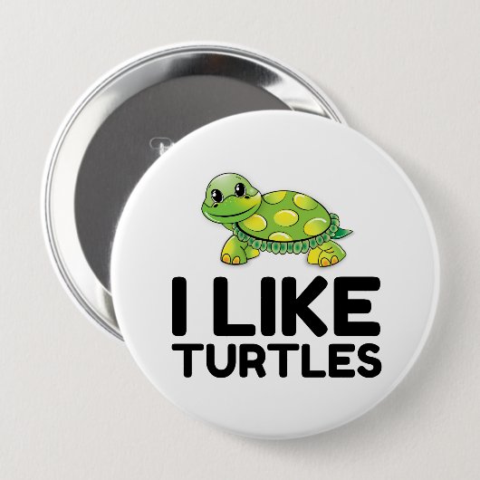 Ik hou van schildpadden ronde button 4,0 cm (Voorkant /achterkant)