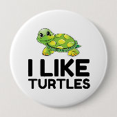 Ik hou van schildpadden ronde button 4,0 cm (Voorkant)