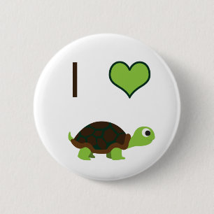 Ik hou van schildpadden ronde button 5,7 cm
