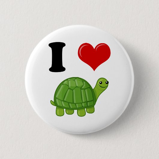 Ik hou van schildpadden ronde button 5,7 cm (Voorkant)