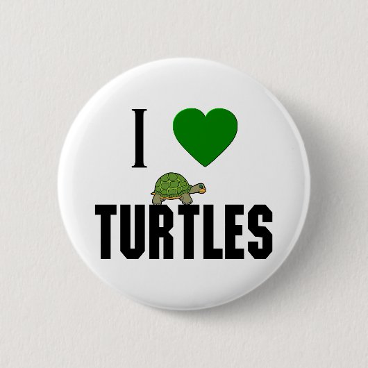 Ik hou van schildpadden ronde button 5,7 cm (Voorkant)