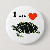 Ik hou van schildpadden ronde button 7,6 cm (Voorkant)