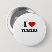 Ik hou van schildpadden ronde button 7,6 cm (Voorkant /achterkant)