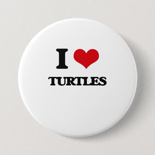 Ik hou van schildpadden ronde button 7,6 cm (Voorkant)