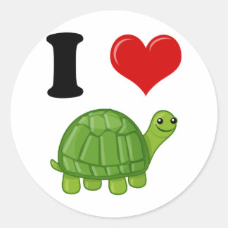 Ik hou van schildpadden ronde sticker
