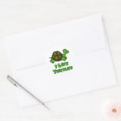 Ik hou van schildpadden ronde sticker (Envelop)