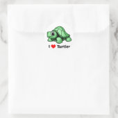 Ik hou van schildpadden ronde sticker (Tas)