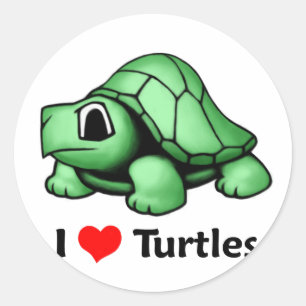 Ik hou van schildpadden ronde sticker