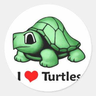 Ik hou van schildpadden ronde sticker