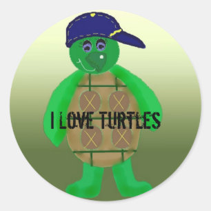 Ik hou van schildpadden ronde sticker