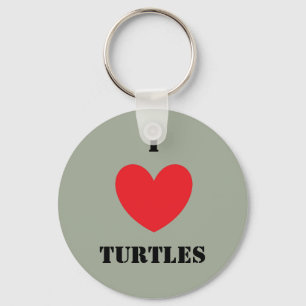 Ik hou van schildpadden sleutelhanger