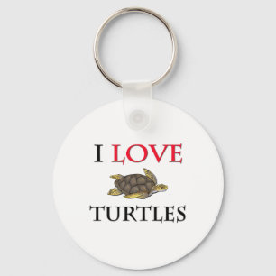 Ik hou van schildpadden sleutelhanger