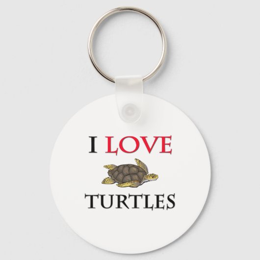 Ik hou van schildpadden sleutelhanger (Voorkant)