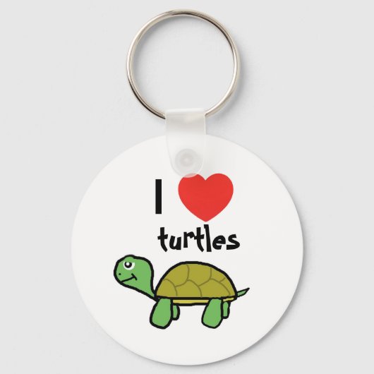 Ik hou van schildpadden sleutelhanger (Voorkant)
