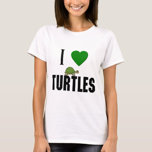 Ik hou van schildpadden t-shirt (Voorkant)