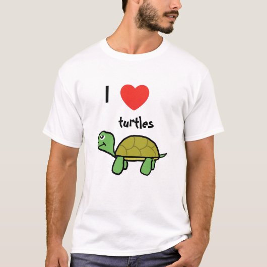 Ik hou van schildpadden t-shirt (Voorkant)