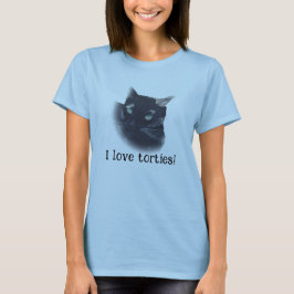 Ik hou van schildpadden, Tortoise Shell Cat Face t T-shirt