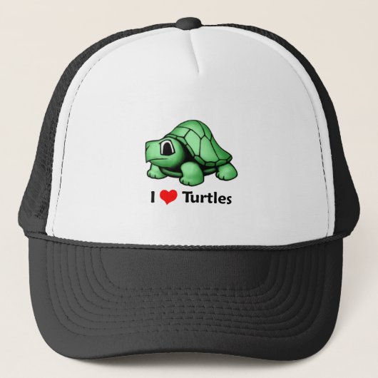 Ik hou van schildpadden trucker pet (Voorkant)