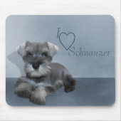Ik hou van Schnauzer Mousepad Muismat (Voorkant)